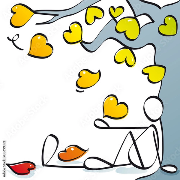 Fototapeta funny autumn under the tree