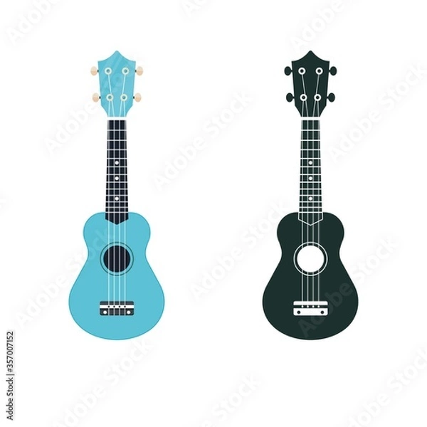 Obraz Soprano ukulele illustration and icon. Hawaiian uke string musical instrument.