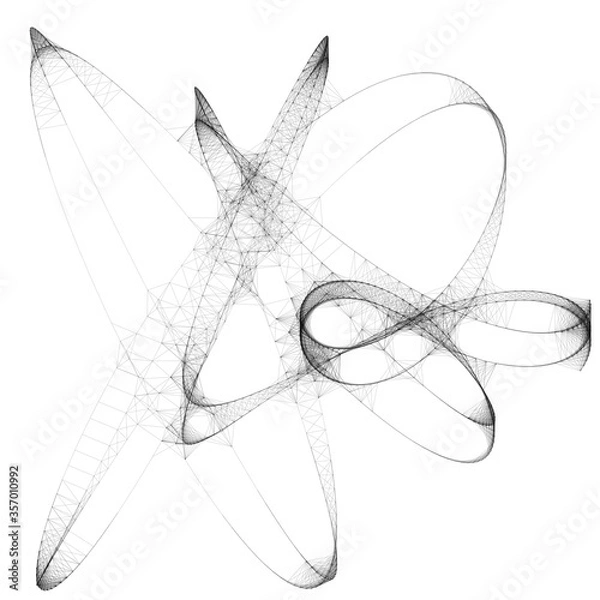 Fototapeta Drawn sketch line art computer generated art