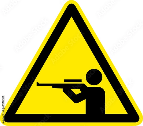 Obraz Warnschild Warnzeichen Schießstand Jagdbetrieb
