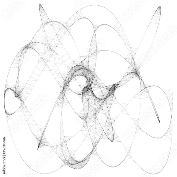 Fototapeta Drawn sketch line art computer generated art