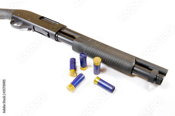 Obraz Law enforcement tactical shotgun with shells