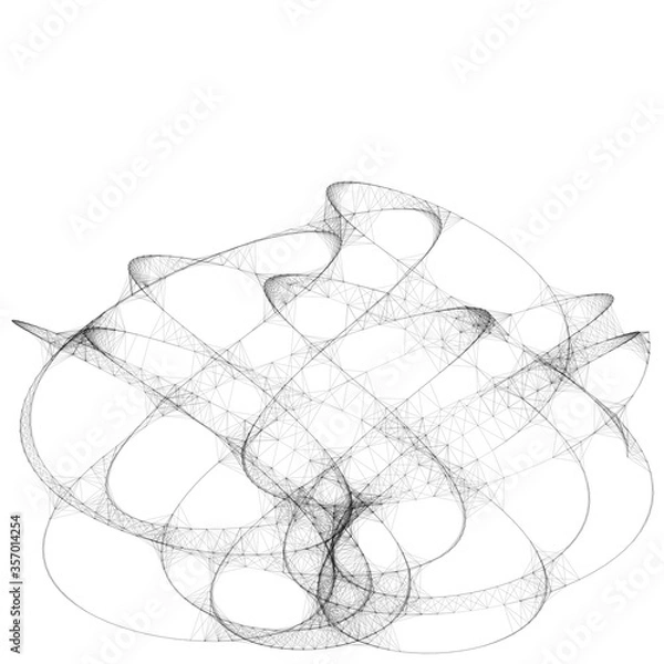 Fototapeta Colorful line art. computer generated artistic construct, generative design