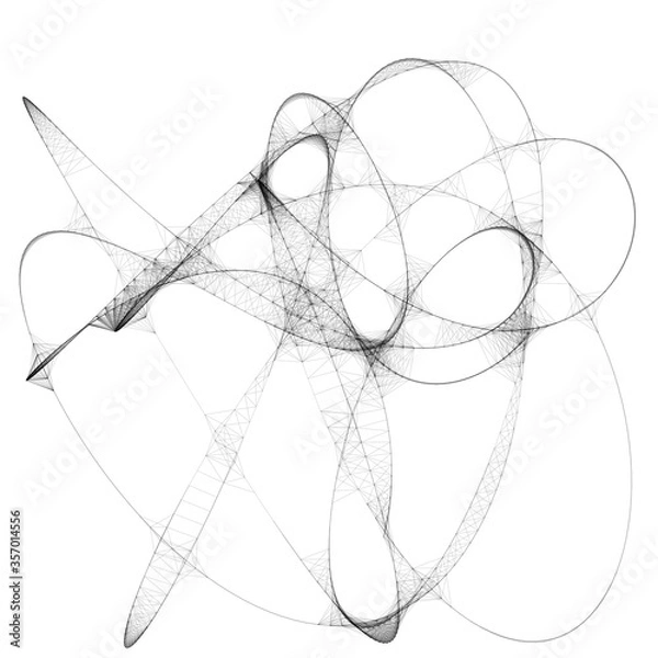Fototapeta Colorful line art. computer generated artistic construct, generative design