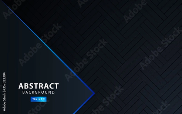 Obraz premium modern dark abstract background banner with blue line. vector illustration.