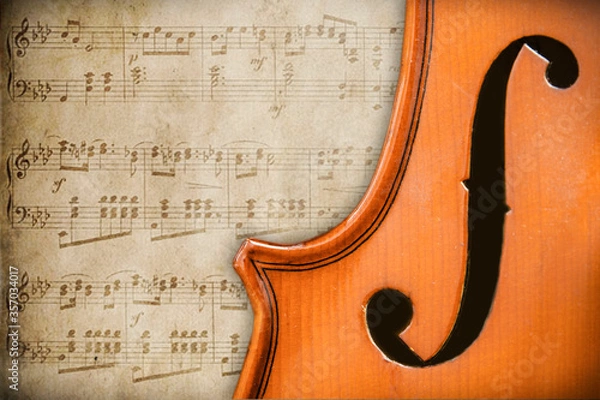 Fototapeta Violin and Notes