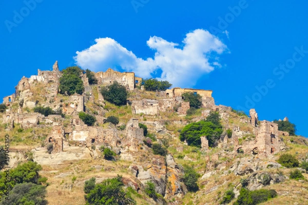 Obraz Ruins of an abandoned village in the mountains.