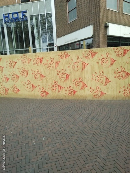 Fototapeta Wand mit Bienen