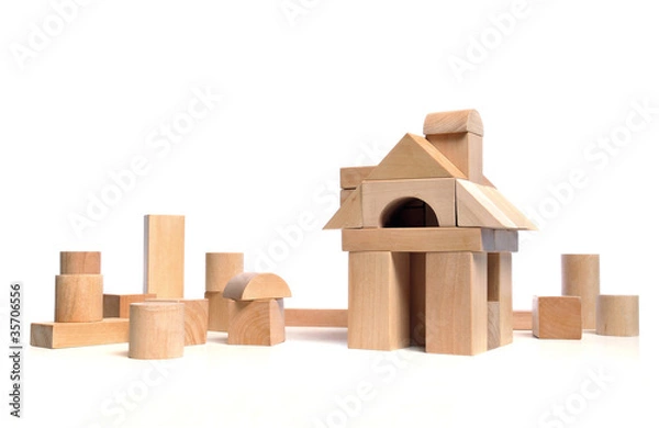 Fototapeta Bausparen für ein Einfamilienhaus