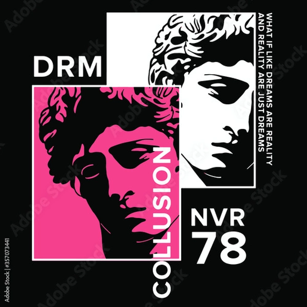 Obraz Bust with slogan Vector design for t-shirt graphics, banner, fashion prints, slogan tees, stickers, cards,flyer, posters and other creative uses