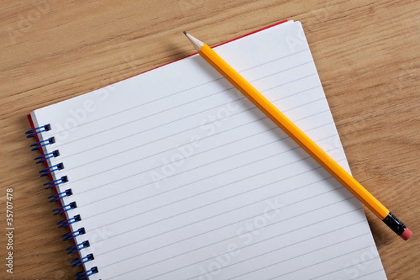 Obraz Blank notepad and pencil