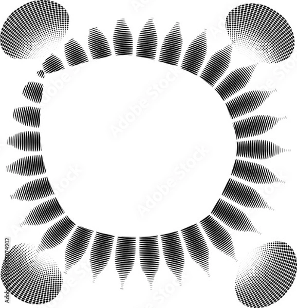 Fototapeta black and white round frame vector