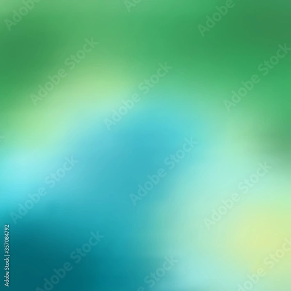 Fototapeta Bright background from large spots of gradient azure blue flowering flowers flowing into each other. Blurred backdrop.