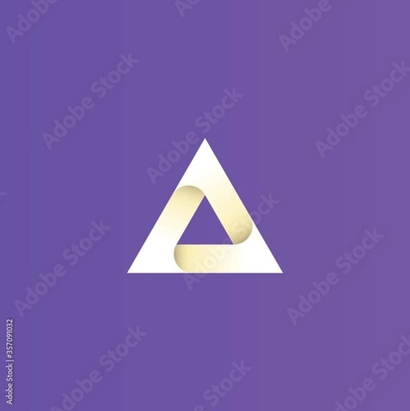 Fototapeta Triangle logo icon with gradient style, vector template design element