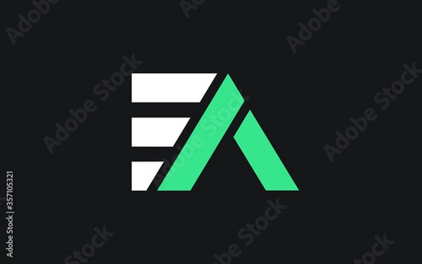 Fototapeta EA or AE Letter Initial Logo Design, Vector Template