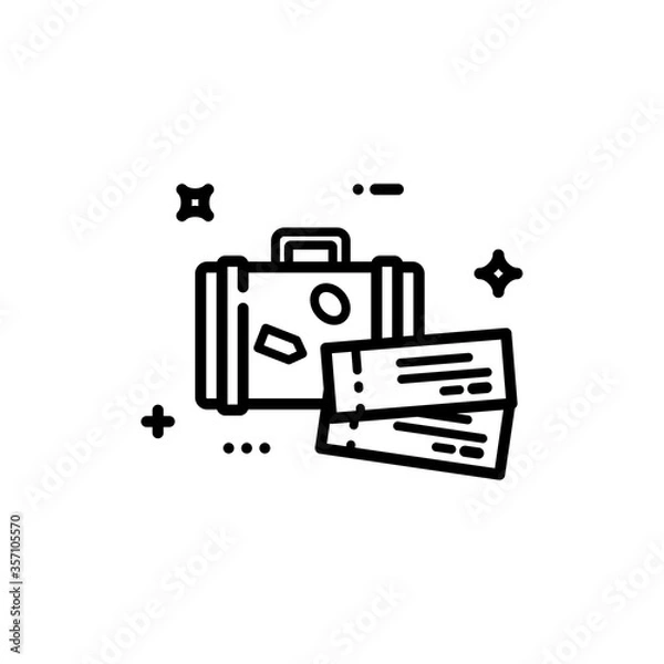 Obraz Travel icon, suitcase and plane tickets
