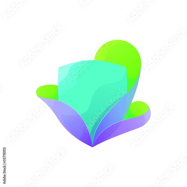 Obraz Flower Shield Logo Graphic Resource