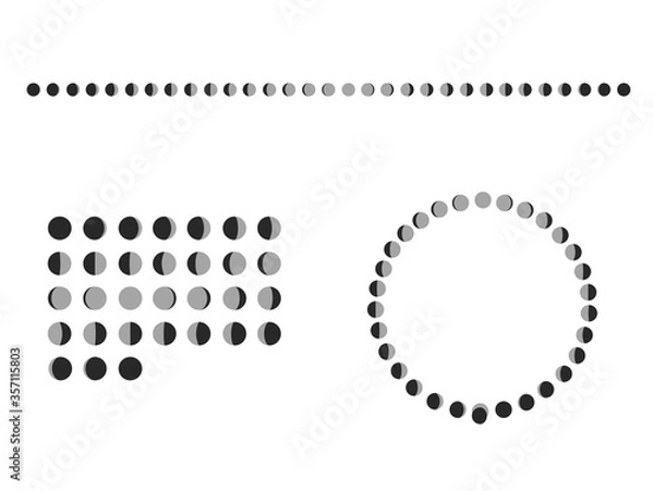 Obraz Moon phase vector scheme. Circle cycle calendar. lunar calendar line. Black space. illustration graphic.
