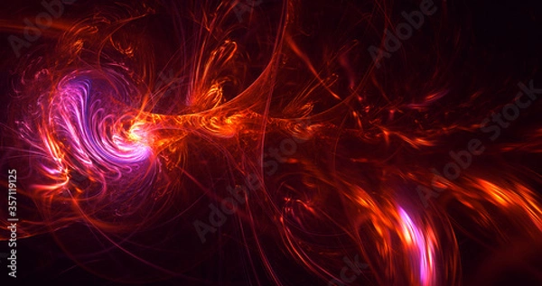 Fototapeta 3D rendering abstract multicolor fractal light background