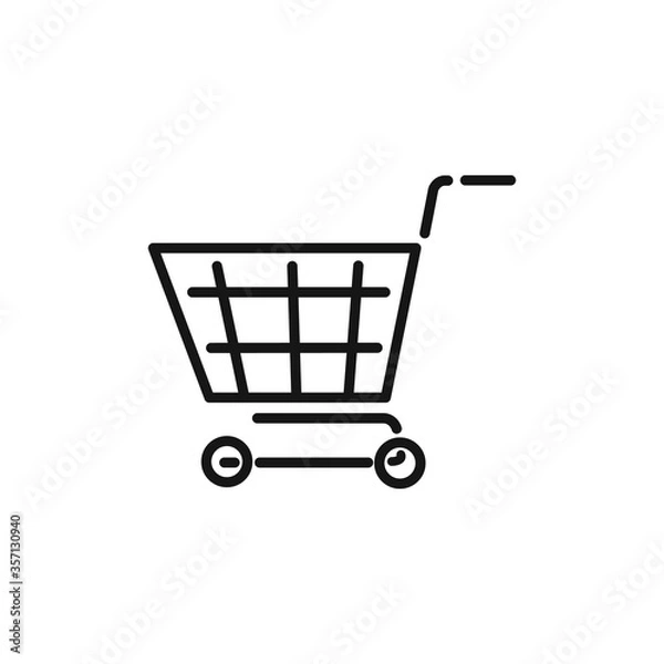 Obraz Vector design of shopping cart and shopping basket icons on isolated white background. Used as a company logo template, website design and smartphone application. Stock illustration.