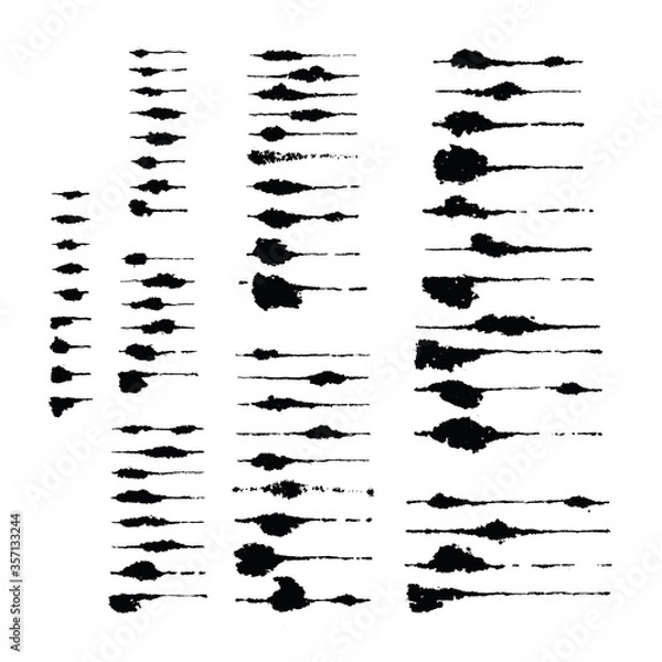 Obraz Vector set of sixty five hand created ink puddled art brushes. Easy to use. There are all of them on brushes panel. Clipping paths included.