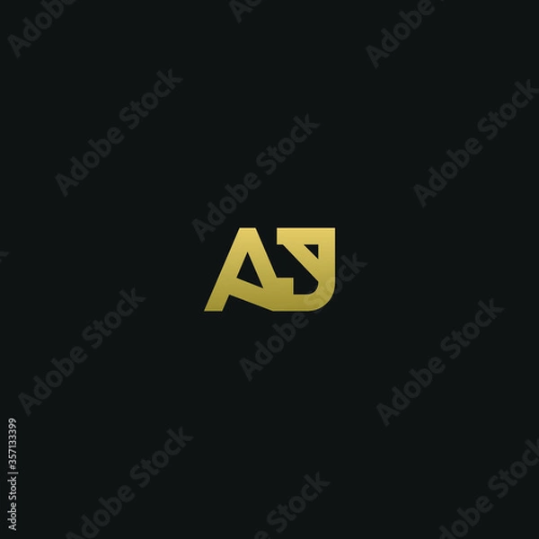 Fototapeta Creative modern elegant trendy unique artistic AJ JA J A initial based letter icon logo.