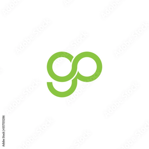 Fototapeta initial letter g and o,go, og logo, lowercase monogram line art style design and template