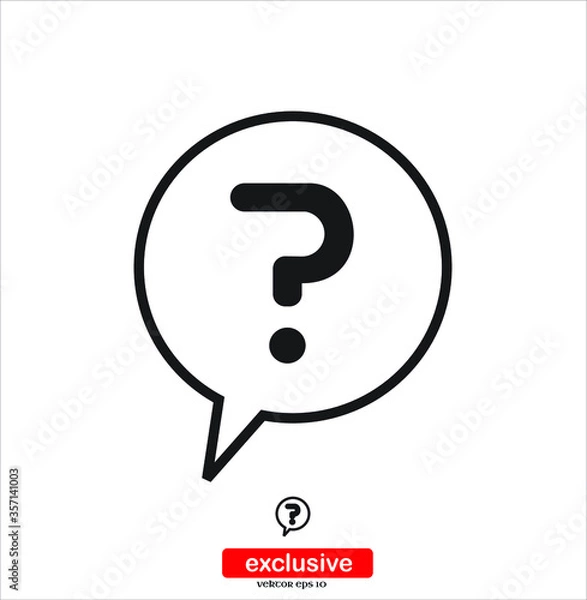 Fototapeta Question mark  icon. .Flat design style vector illustration for graphic and web design.	