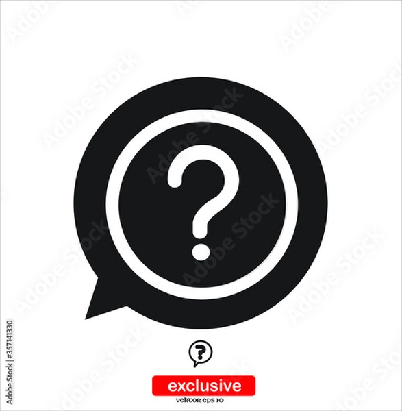 Fototapeta Question mark  icon. .Flat design style vector illustration for graphic and web design.	
