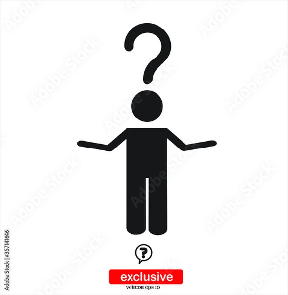 Fototapeta Question mark  icon. .Flat design style vector illustration for graphic and web design.	