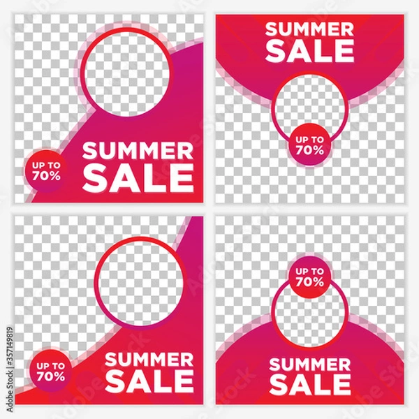 Obraz Modern and Unique Social Media Banner Template for Promotion and Digital Marketing. Promotional Square Web Banner for Social Media. Elegant and Simple Discount Promo Ads