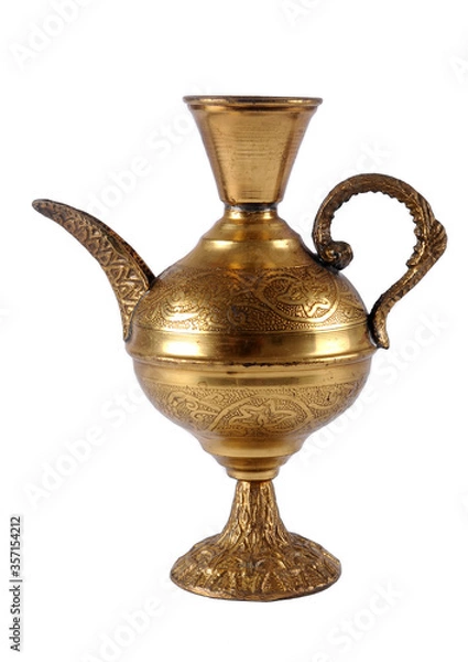 Obraz vintage coffee pot in oriental style on white background