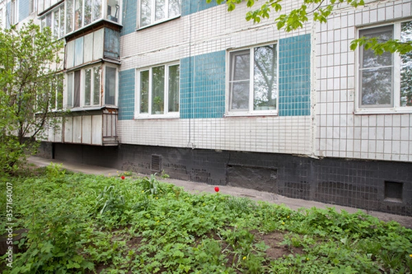 Fototapeta Residential building in the style of architecture of the USSR