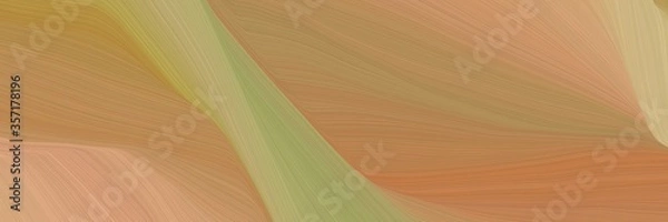 Fototapeta very dynamic curved speed lines background or backdrop with peru, tan and dark khaki colors. can be used as header background