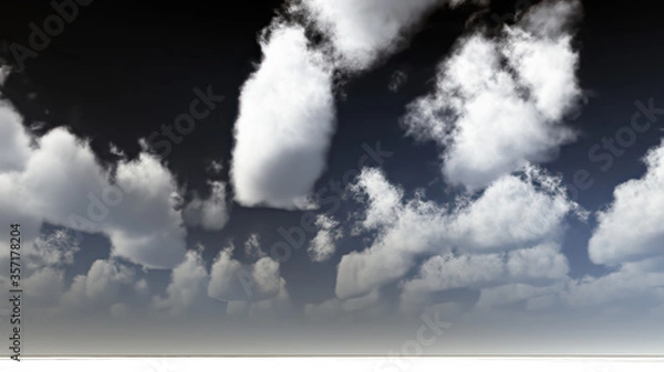 Obraz White clouds in blue sky 3d rendering