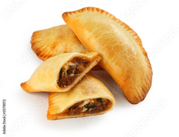 Obraz empanadas, mięso na białym tle