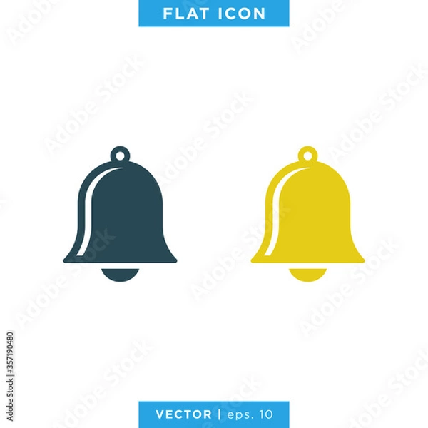 Fototapeta Bell icon design template. Notification symbol vector.