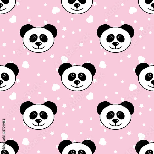 Obraz Panda seamless pattern.  cartoon Panda background. Good for  wallpaper, design for fabric and decor. 