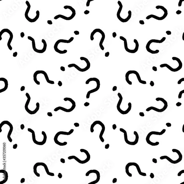 Fototapeta Question marks seamless pattern . question hand drawn background. 
