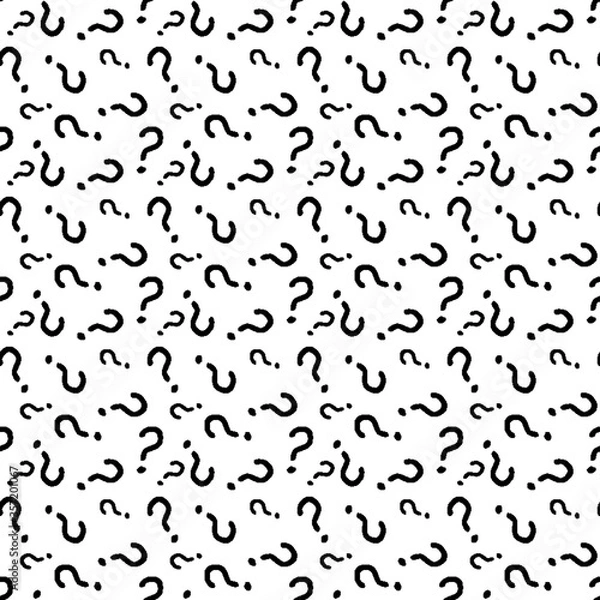 Obraz Question marks seamless pattern . question hand drawn background. 