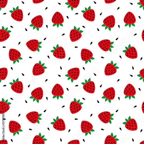 Fototapeta strawberry Seamless pattern. cartoon strawberry  background. Good for wallpaper, design for fabric and decor.