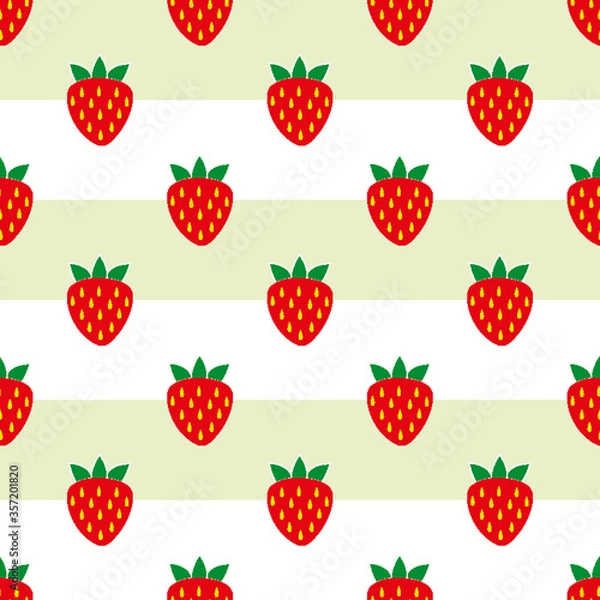 Fototapeta strawberry Seamless pattern. cartoon strawberry  background. Good for wallpaper, design for fabric and decor.