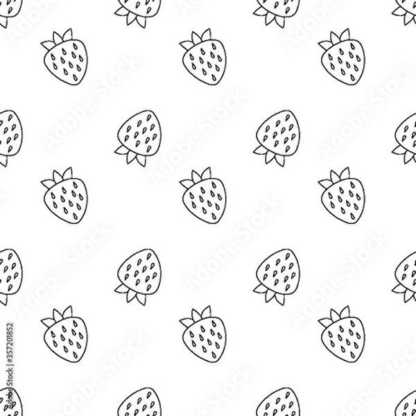 Fototapeta strawberry Seamless pattern. cartoon strawberry  background. Good for wallpaper, design for fabric and decor.
