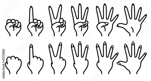 Obraz 指で数字を表したイラスト/ハンドサイン