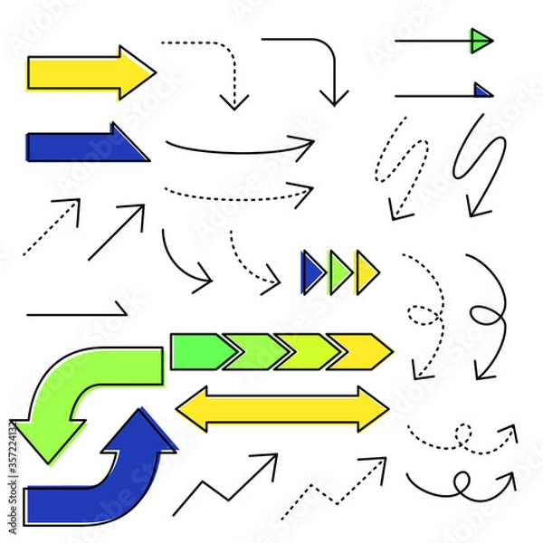 Fototapeta グラフやポイントに使えるシンプルな矢印アイコン