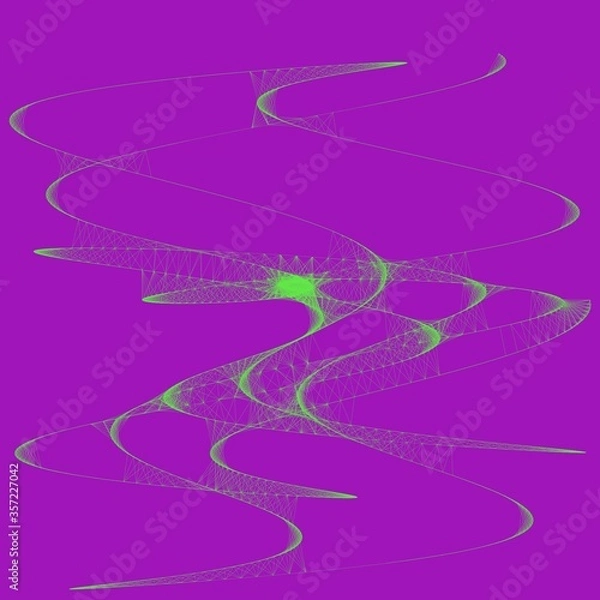Fototapeta Colorful line art. computer generated artistic construct, generative design
