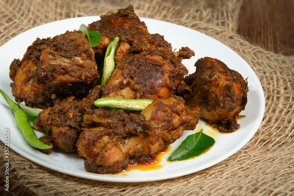 Obraz Chicken roast or chukka - Kerala style