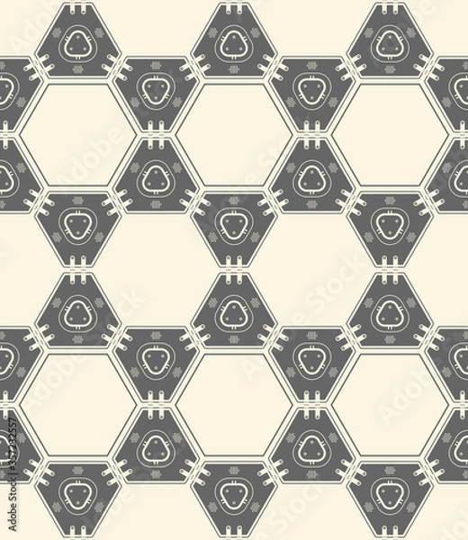 Obraz Seamless, futuristic hexagonal tile pattern. Tech background.
