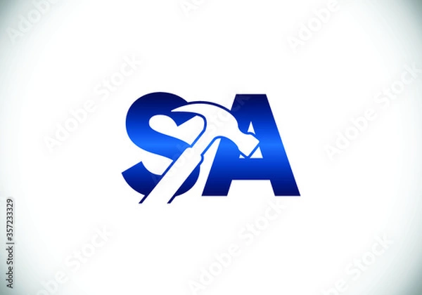 Obraz Initial Monogram Letter S A Logo Design Vector Template. S A Letter Logo Design
