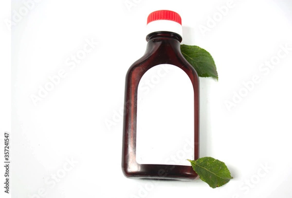 Obraz flat dark bottle isolated on white background copyspace